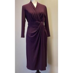 Jones New York Dress Style Shift Purple Size 4 Midi